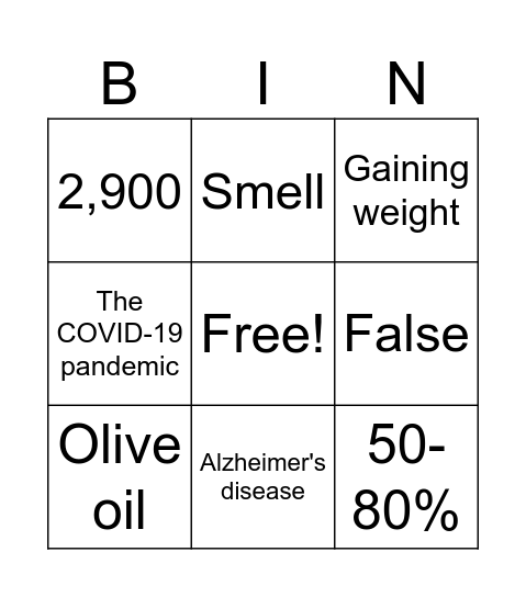 Bingo Brain-go! Bingo Card