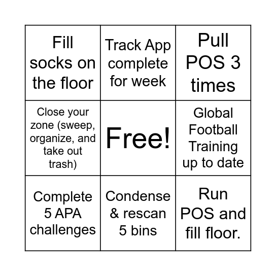 BOH BINGO Card