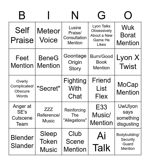 Saturday Mass Bingo V4 Bingo Card
