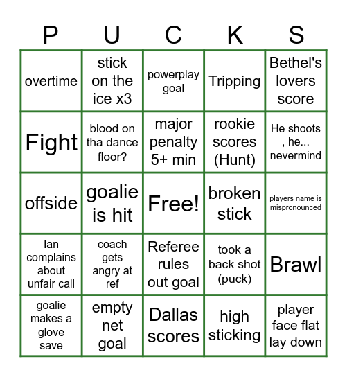 Dallas playoffs Bingo Card
