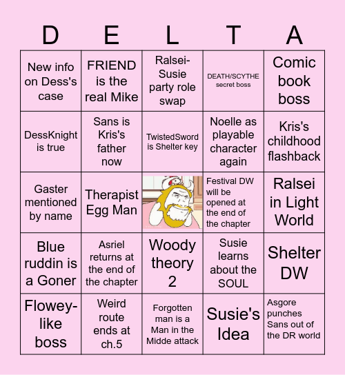 DELTARUNE CHAPTER 5 PREDICTIONS Bingo Card
