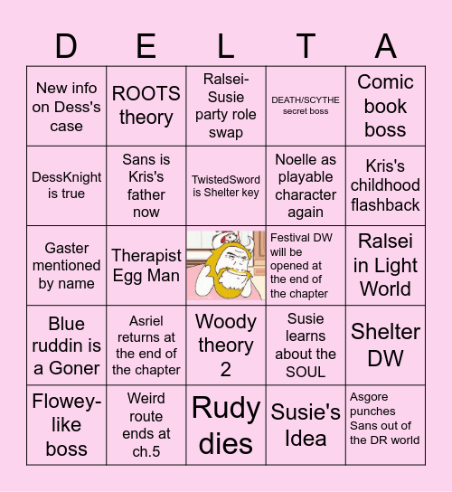 DELTARUNE CHAPTER 5 PREDICTIONS Bingo Card
