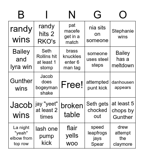 Day 1 Bingo Card