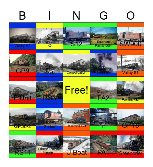 Summer Steam Spectacular and Memories of the Lehigh Valley Bingo Card