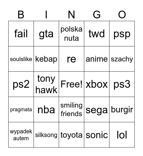 błażej bingo Card