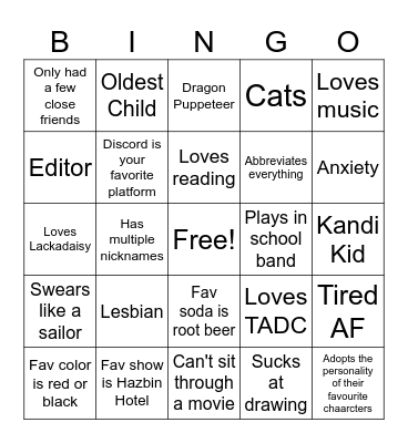 Spades Bingo Card