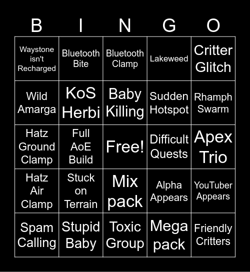 Path of Titans Bingo Card