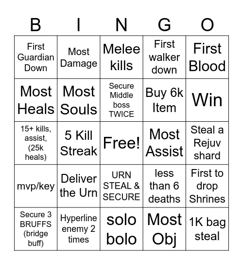 BEEF UNIVERSE DEADLOCK BINGO Card