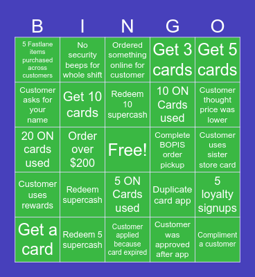 SUPER CASH BINGO Card