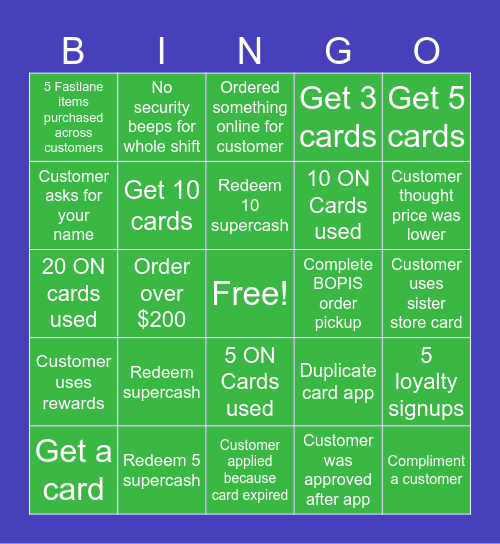 SUPER CASH BINGO Card