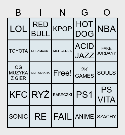 Revenge Guac Bingo Card