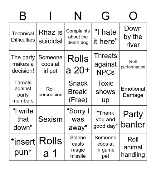 Session 24 Bingo Card