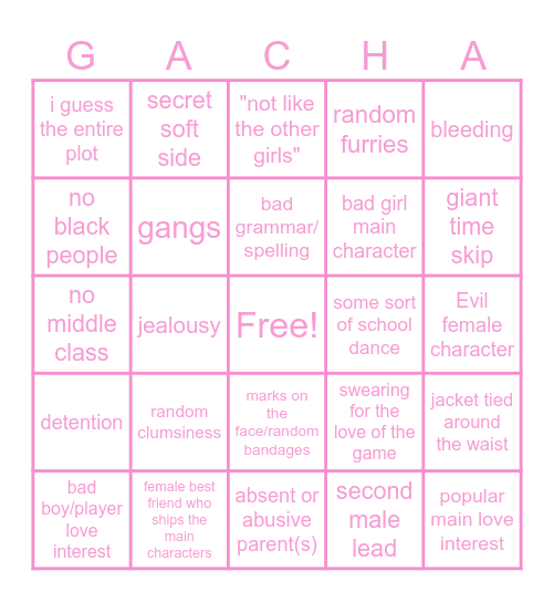 GACHA BINGOOO Bingo Card