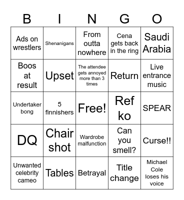 Mania 2026 Bingo Card