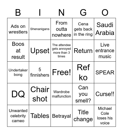 Mania 2026 Bingo Card