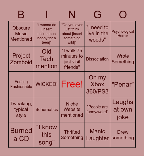 Has it been said by Liam? Bingo Card