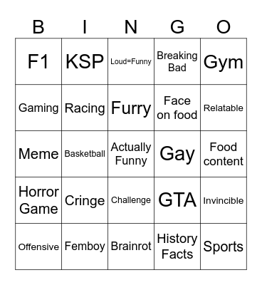 Instagram Reels Bingo Card