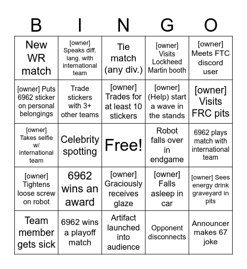 DECODE 2026 BINGO Card
