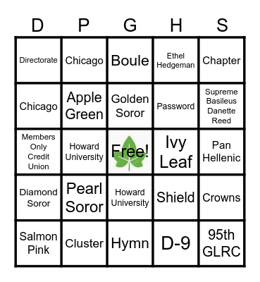 Diamond, Pearl, Golden Hospitality Suite Bingo Card