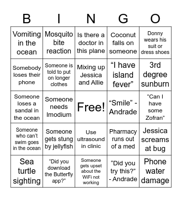Fiji Bingo Card