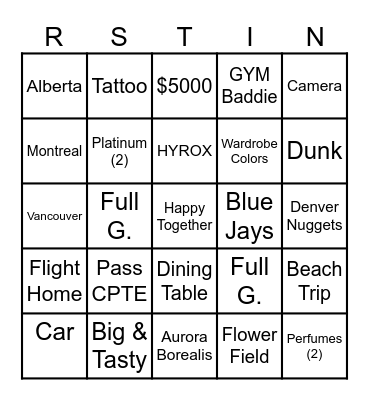 2026 BINGO Card
