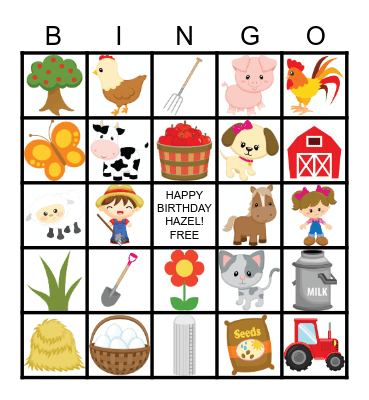farm Bingo Card