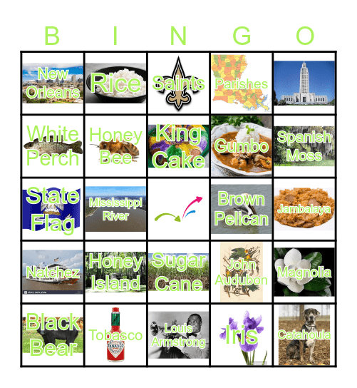 Louisiana Bingo Card