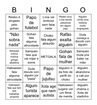 BINGO MET GALA Bingo Card