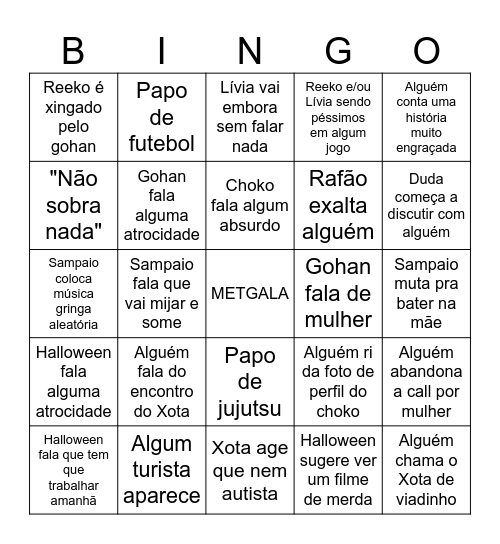 BINGO MET GALA Bingo Card