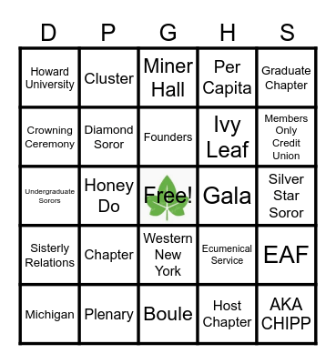 Diamond, Pearl, and Golden Hospitality Suite Bingo Card