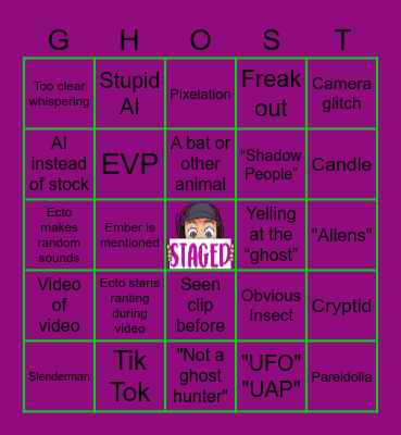GHOST TALK BINGO Card