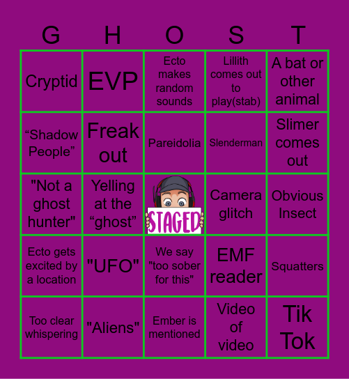 GHOST TALK BINGO Card