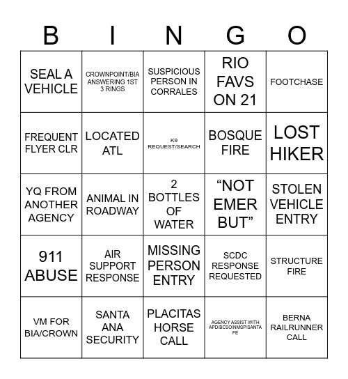 DP Bingo Card