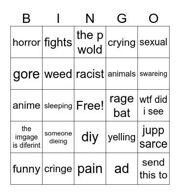 ing Bingo Card