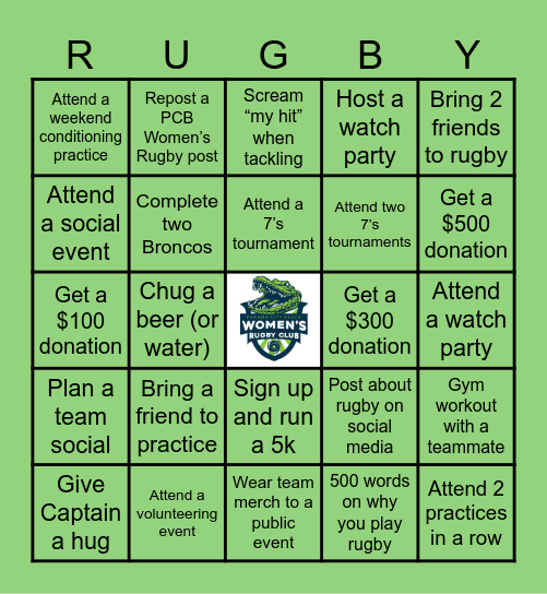 Captain’s Challenge Bingo Card