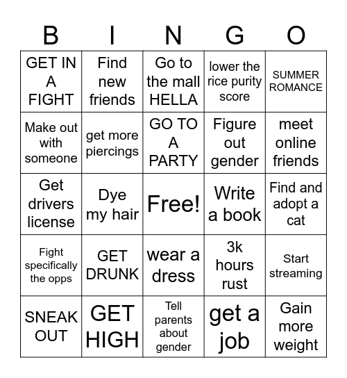 SUMMER 2026 BINGO Card