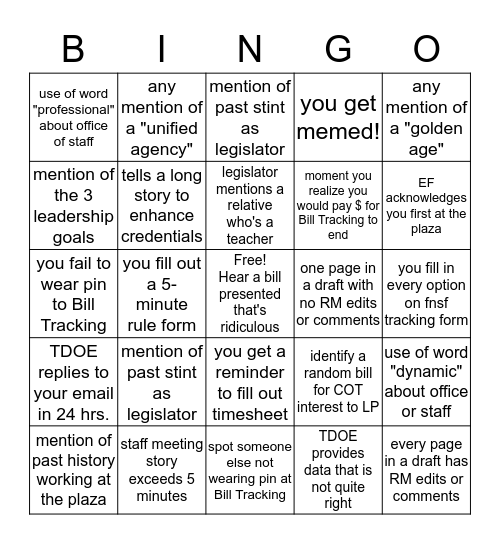 OREA 2017 Bingo Card