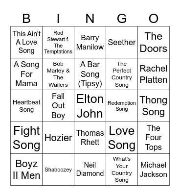 Songy McSongface Bingo Card