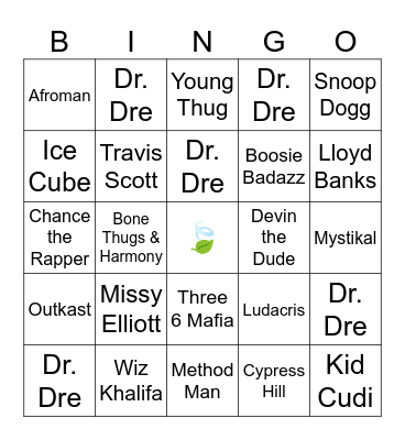 420 Rap Bingo Card