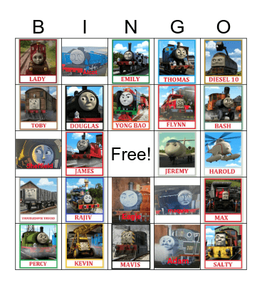 THOMAS & FRIENDS Bingo Card
