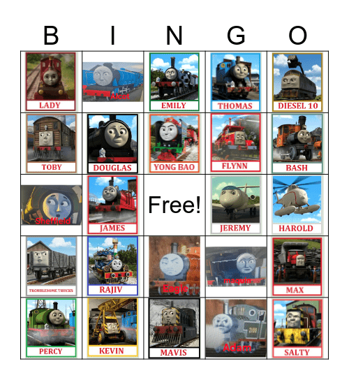 THOMAS & FRIENDS Bingo Card