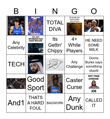 THUNDER V SUNS Bingo Card