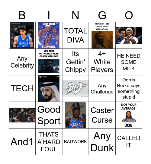 THUNDER V SUNS Bingo Card