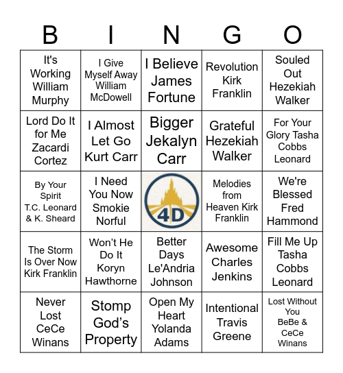 Vision 4D Future Financial LLC                                                                                Gospel Bingo Card