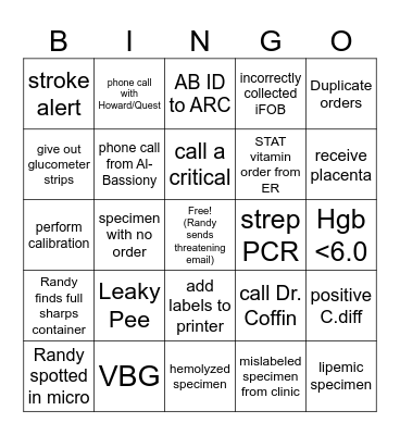 Lab Week Tech Bingo Card