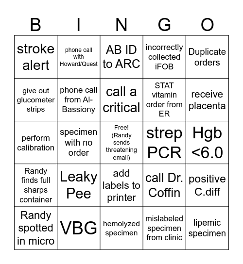 Lab Week Tech Bingo Card