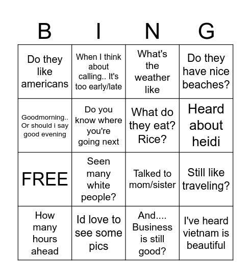 MARC BINGO Card