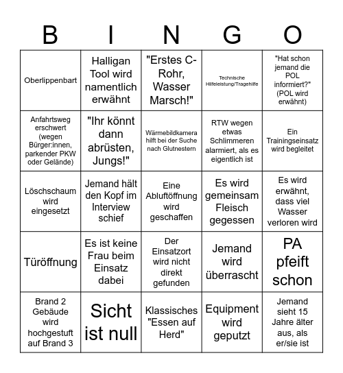 Feuer & Flamme Bingo Card