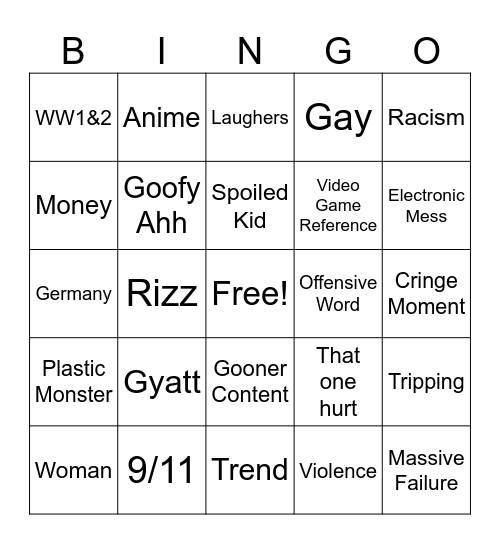 Meme Bingo Card