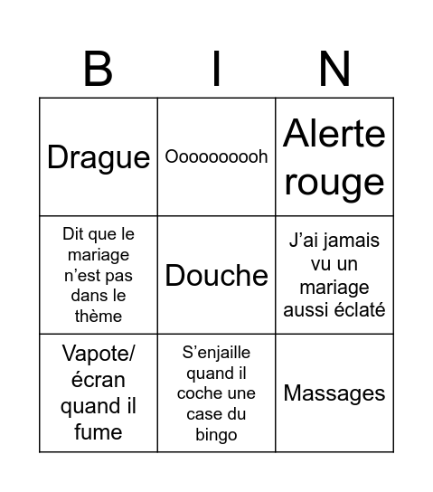 Bingo de Pierre Delahousse Bingo Card